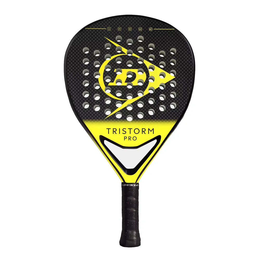 Ракетка для падела Dunlop Tristorm Pro, 10359946, для родв.игроков, стекловолокно, графит, черн-желт
