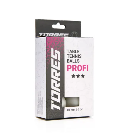 Мяч для наст. тенниса TORRES Profi 3*, TT23012, диам. 40+мм, упак. 6 шт, белый за 338.30 ₽ купить в Новосибирске