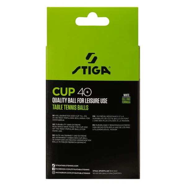 Мяч для наст. тенниса Stiga Cup ABS, 1110-2510-12, диам.40+мм, пластик, упак. 12 шт, белый за 1&nbsp;774.80 ₽ в Новосибирске