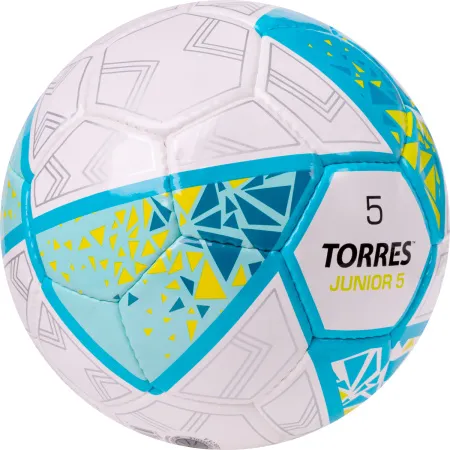 Мяч футб. TORRES Junior-5, F323805, р.5,глянц.ПУ,4 сл,32 п, руч.сш,бел-бирюзовый за 2&nbsp;070.60 ₽ купить в Новосибирске