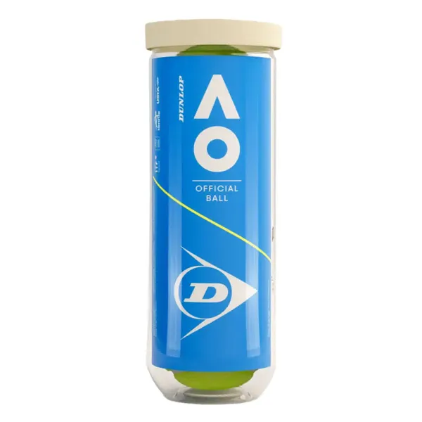 Мяч теннисный Dunlop Australian Open, 601601, уп..3 шт, одобр.ITF,фетр,нат.резина, желтый
