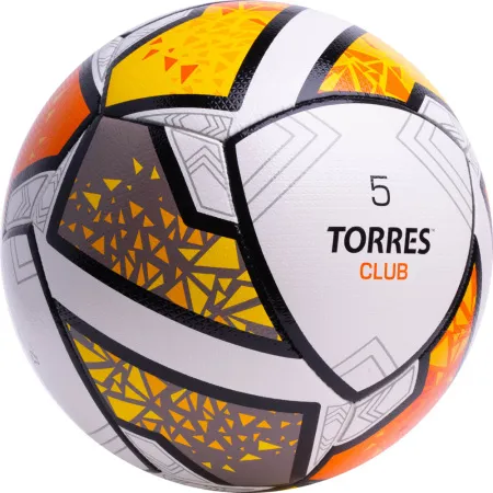 Мяч футб. TORRES Club, F323965, р.5, 10 пан., ПУ, гибрид. сшив, бел-оранж-желт за 2&nbsp;225.30 ₽ купить в Новосибирске
