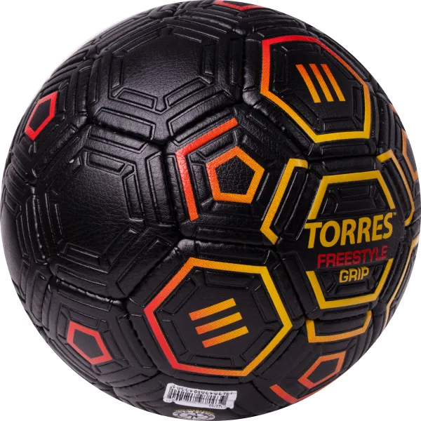 Мяч футб. TORRES Freestyle Grip, F323765, р.5, 32 панели. PU, ручная сшивка, черно-желт-красн за 2&nbsp;070.60 ₽ в Новосибирске