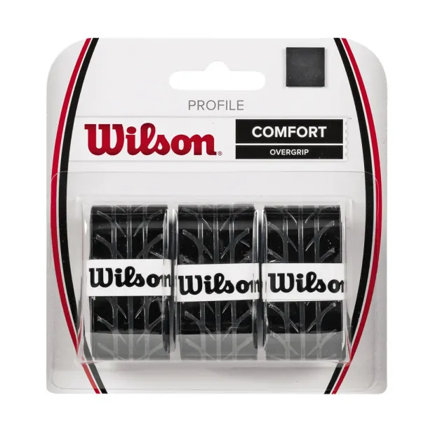 Овергрип Wilson Profile Overgrip, WRZ4025BK, 0,5 мм, размер 2,5см*120см,3 шт, черный
