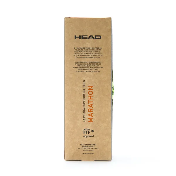 Мяч теннисный HEAD Marathon 3B, 578183, крафт. упак.3шт, без давления, фетр, нат.резина,желтый за 1&nbsp;055.70 ₽ в Новосибирске