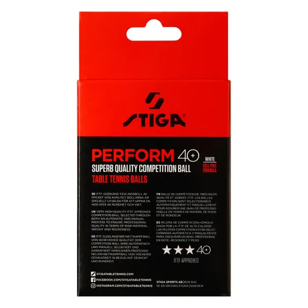 Мяч для наст. тенниса Stiga Perform 3***, 40+, 1113-2110-06, пластик, ITTF Appr., уп.6 шт, бел за 2&nbsp;121.60 ₽ в Новосибирске