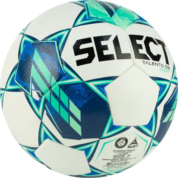 Мяч футб. SELECT Talento DB Light V23, 0775860004, р.5, 32п, ПУ, гибрид.сш, бело-зеленый за 5&nbsp;531.80 ₽ в Новосибирске