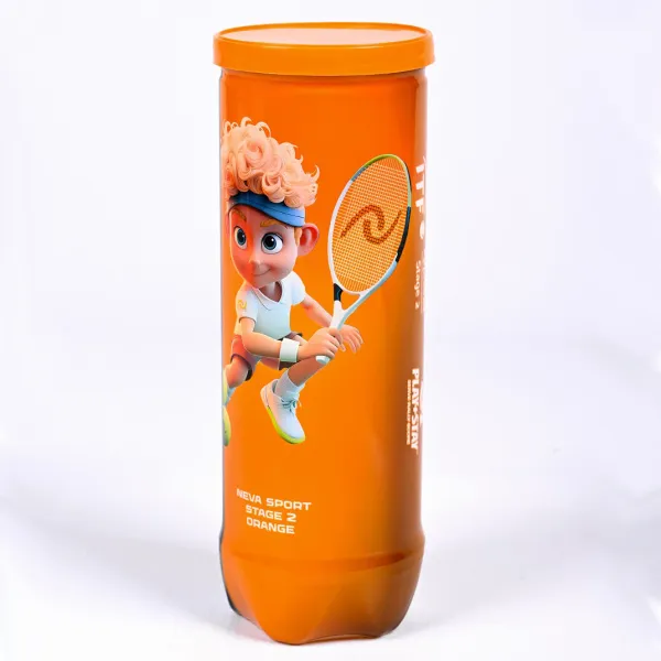 Мяч теннисный детский NS Orange, 5021005, уп.3 шт, резина, шерть, нейлон, желто-оранжевый