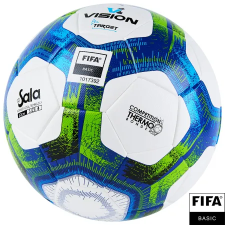 Мяч футзал. VISION Target, FS324094, FIFA Basic, р.4, 32 п. PU, 3 подкл.сл, термосшивка, бело-синий за 3&nbsp;519 ₽ купить в Новосибирске