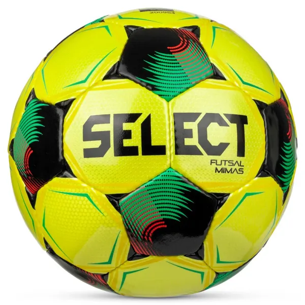 Мяч футзал. SELECT Futsal Mimas V26, 1053471007, р.4,FIFA Basic, 32п, ПУ, руч.сш, желто-зелено-черн.
