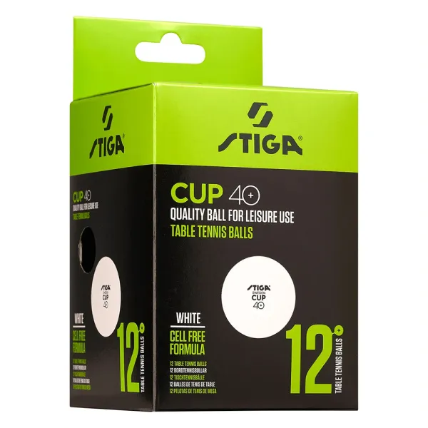 Мяч для наст. тенниса Stiga Cup ABS, 1110-2510-12, диам.40+мм, пластик, упак. 12 шт, белый за 1&nbsp;774.80 ₽ в Новосибирске