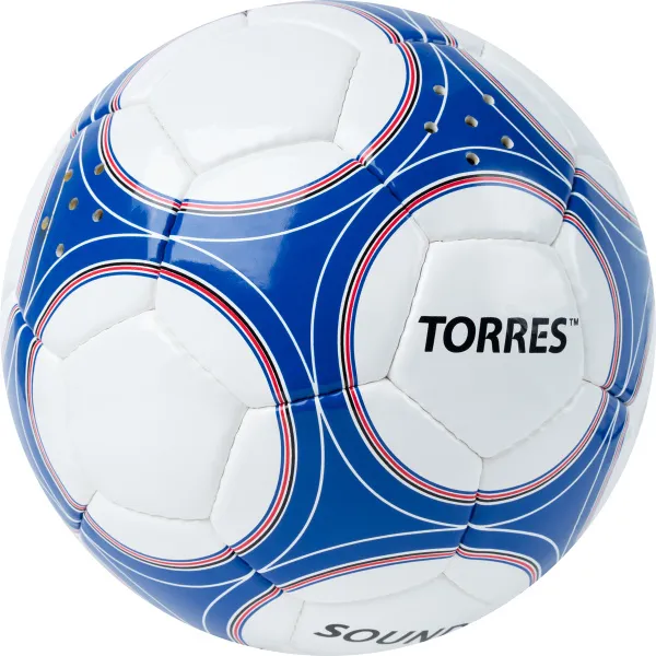 Мяч футб. TORRES Sound, F30255, р.5, со звук.панелями, 32 п,гл.PU,4 слоя, руч. сш, бело-син-чер за 3&nbsp;624.40 ₽ в Новосибирске