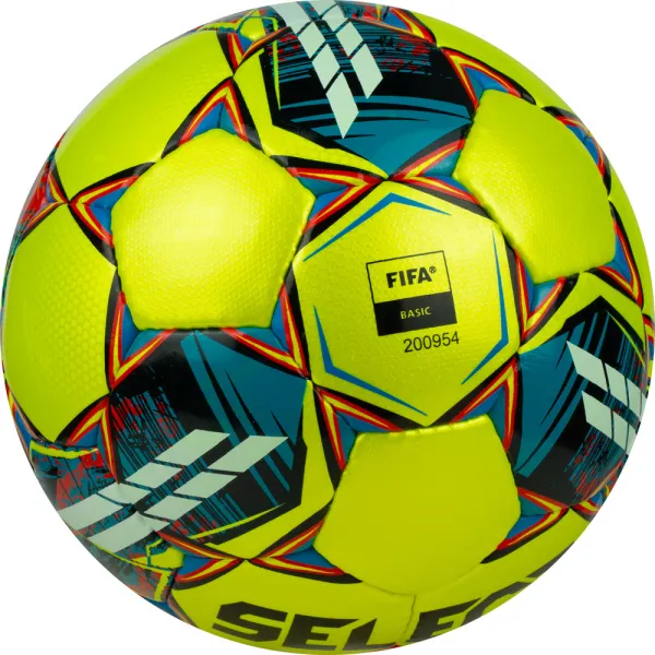 Мяч футзал. SELECT Futsal Mimas, 1053460550, р.4,FIFA Basic, 32 пан, гл.ПУ, руч.сш, жел-сине-красный за 6&nbsp;303.60 ₽ в Новосибирске