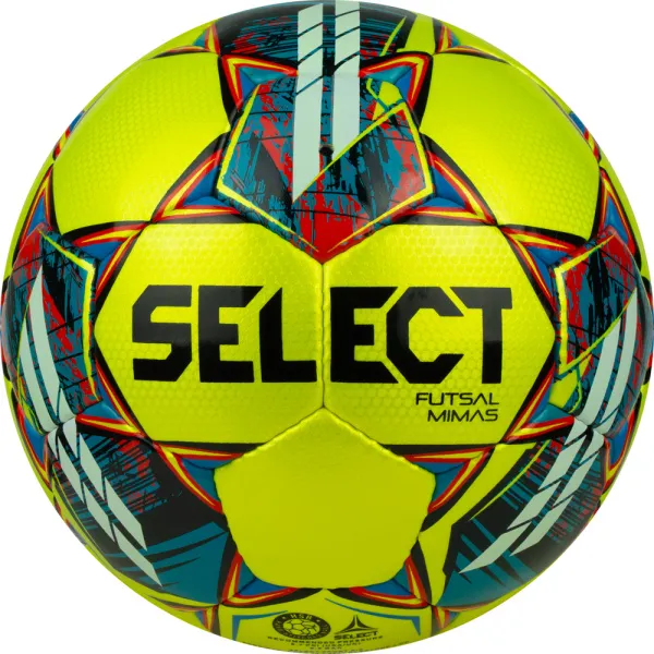 Мяч футзал. SELECT Futsal Mimas, 1053460550, р.4,FIFA Basic, 32 пан, гл.ПУ, руч.сш, жел-сине-красный за 6&nbsp;303.60 ₽ в Новосибирске