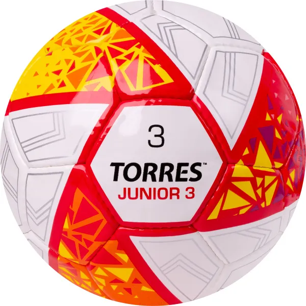 Мяч футб. TORRES Junior-3, F323803, р.3,глянц.ПУ, 4 сл, 32 п,руч.сш,бел-крас-жел за 2&nbsp;070.60 ₽ в Новосибирске