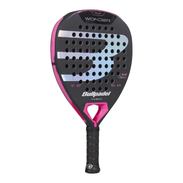 Ракетка для падела BULLPADEL Wonder 27, 497250, для продв.игроков, стекловолокно, карбон, черно-роз за 42&nbsp;969.20 ₽ в Новосибирске