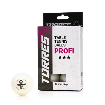 Мяч для наст. тенниса TORRES Profi 3*, TT23012, диам. 40+мм, упак. 6 шт, белый за 338.30 ₽ купить в Новосибирске
