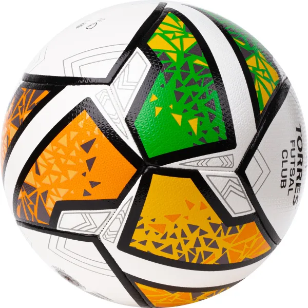 Мяч футзал. TORRES Futsal Club, FS323764, р.4, 10 пан. ПУ, 4 под. сл, гибрид. сш. бело-зел-оранж за 2&nbsp;264.40 ₽ в Новосибирске