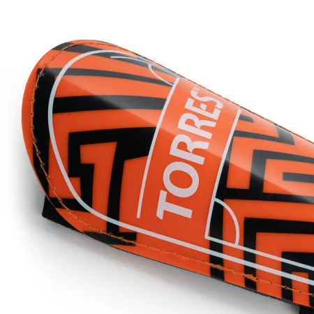 Щитки футбольные TORRES Club, FS2307XS, р. XS, без голеностопа, две заст. на лип, оранжево-черный