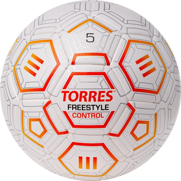 Мяч футб. TORRES Freestyle Control, F3231765, р.5, 32 п.,PU-Microfi, термосшив., бело-оран-сереб за 3&nbsp;464.60 ₽ в Новосибирске