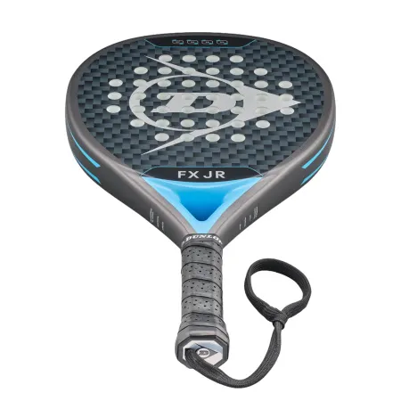Ракетка для падела Dunlop FX Jr, 10370738, для юниоров, гибрид, графит, черно-голубой за 11&nbsp;019.40 ₽ купить в Новосибирске