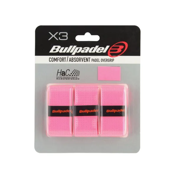 Овергрип BULLPADEL GB1201 X3, GB1201-722, 0.5 мм, 3 шт, неоновый розовый