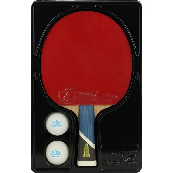 Ракетка для н/т DOUBLE FISH 5A+C, для продвин, ITTF Appr, накл. 2,1 мм, конич. ручка+ 2 мяча V40+мм за 2&nbsp;779.50 ₽ в Новосибирске