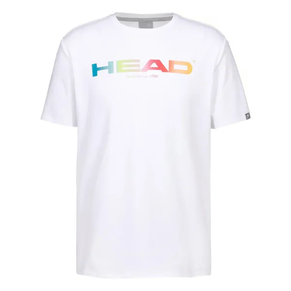 Футболка мужская HEAD Rainbow T-Shirt M 811435-WH-M, р.M, полиэстер, хлопок, эластан, белый