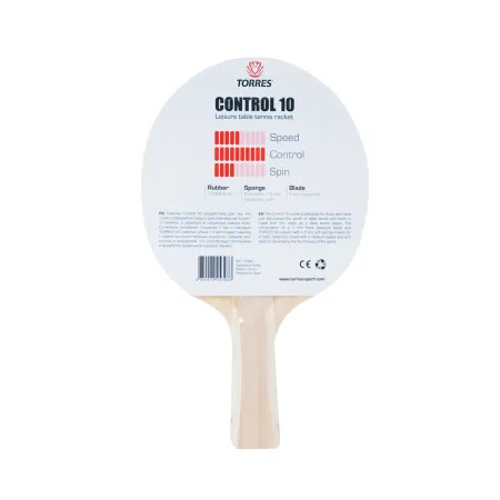Ракетка для н/т TORRES Control 10, TT0001, для начинающих, накладка 1,5 мм, конич. ручка за 426.70 ₽ купить в Новосибирске