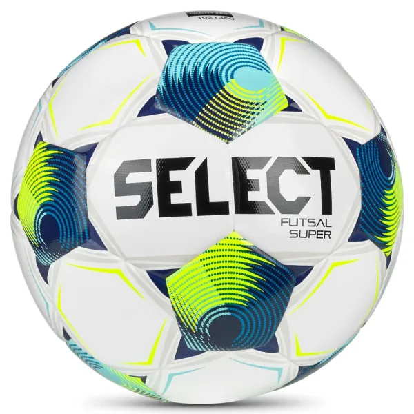 Мяч футзал. SELECT Futsal Super v26 3613471129,р.4, FIFA Quality Pro, 32п,ПУ, гибр.сш, бел-син-лимон