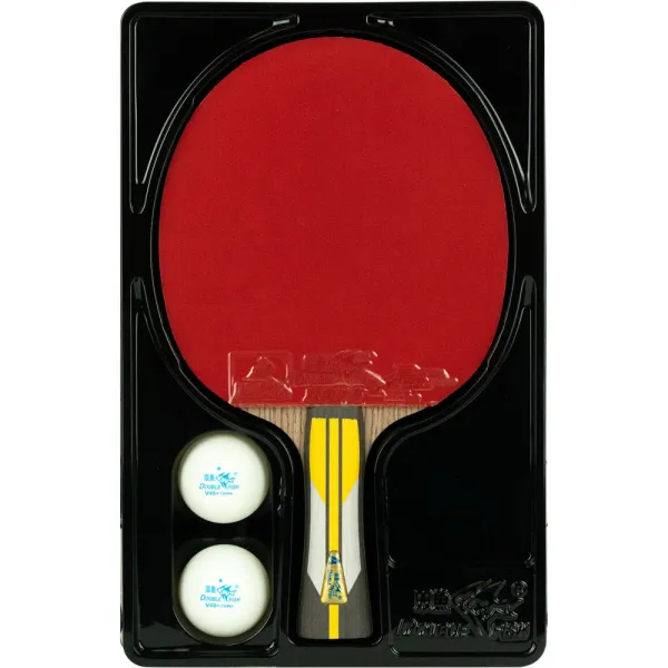 Ракетка для н/т DOUBLE FISH 6A+C, для подвин.,ITTF Appr.,накл. 2,1 мм, конич. ручка+ 2 мяча V40+мм за 3&nbsp;442.50 ₽ в Новосибирске