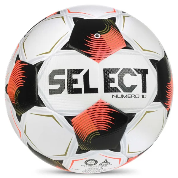 Мяч футб. SELECT Numero 10 V26, 0574071002, р.4, FIFA Basic, 32п, ПУ, гибр.сш, бело-черно-оранжевый за 8&nbsp;404.80 ₽ в Новосибирске